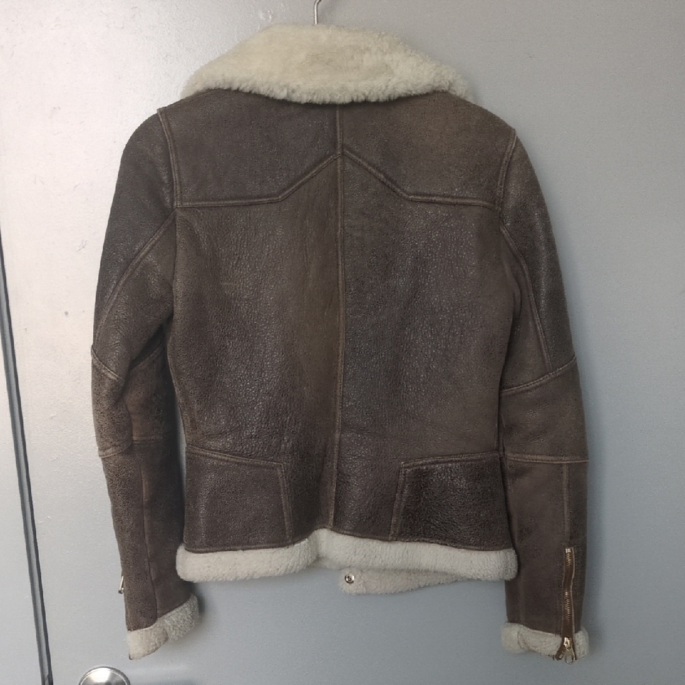 Ted Baker Brown Leather Jacket with Shearling - image 6